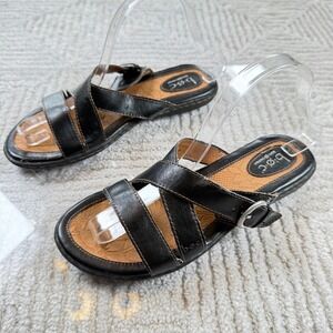 B.O.C. Born Concept Sandals Women's 8 Black Strappy Slide C35509 Comfort Boho